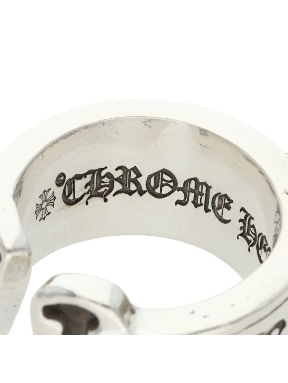 Chrome Hearts LG Scroll Label Large Silver Ring